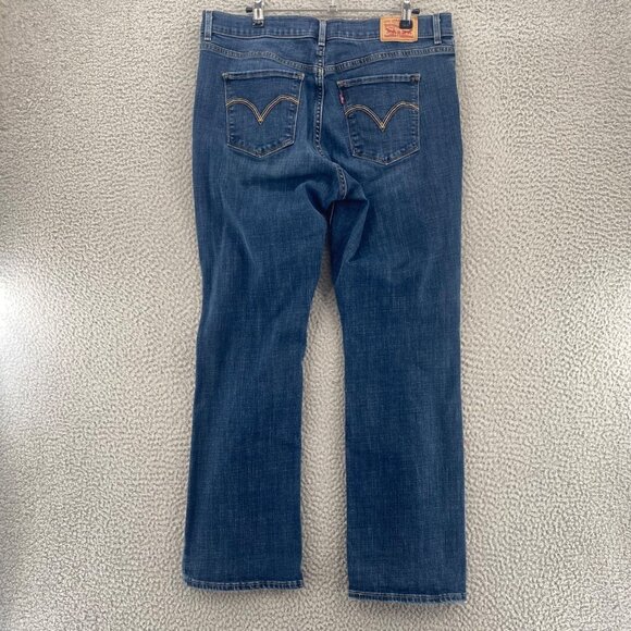 Levis Jeans Womens 14 Blue Classic Boot Cut Medium Wash Denim Stretch Everyday - Picture 3 of 10